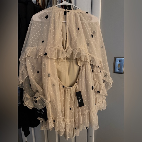 Lulu's Cream and Black Ruffle Dress - Picture 4 of 4